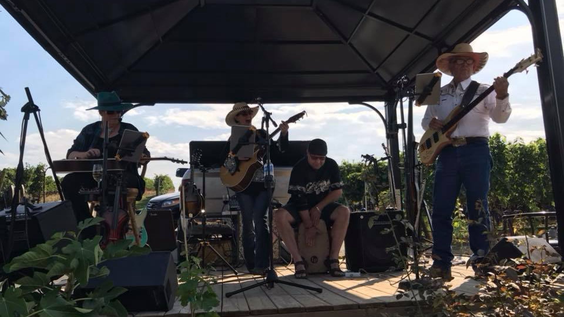 Band of four performing at Quinta Ferreira Winery